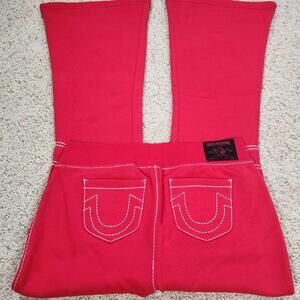 NEW True Religion Pull-On Flare Jeans Red Anniversary Medium